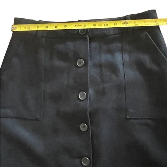 Eddie Bauer Forest green Mercer fit button front wool mini skirt lined sz 4 - Picture 6 of 6